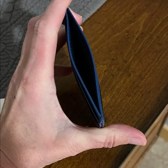 Clare V. Adams Card case in black Croc-Embossed and Blue leather accent - NEW! - Picture 6 of 7